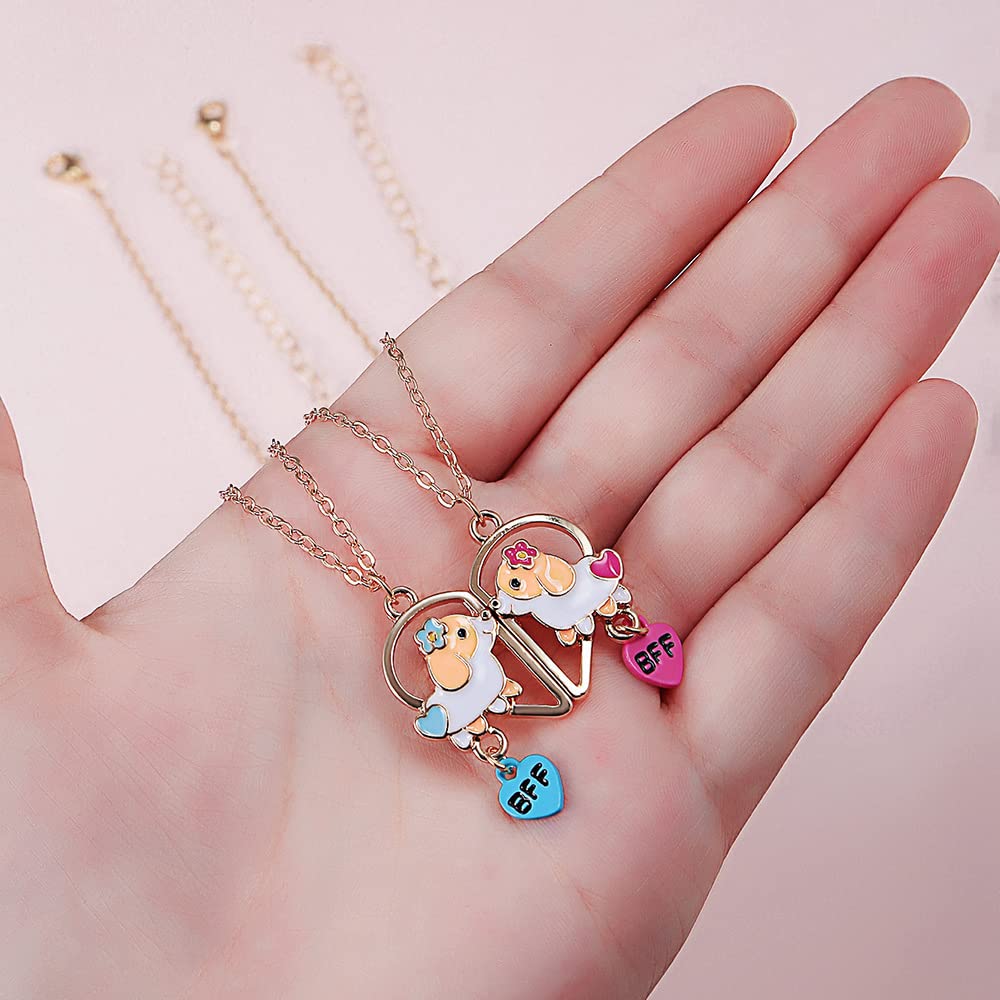DOYYCA Best Friend Necklace Gifts Magnetic Matching Friendship Necklace for 2 Girls BFF Sister (Corgi)