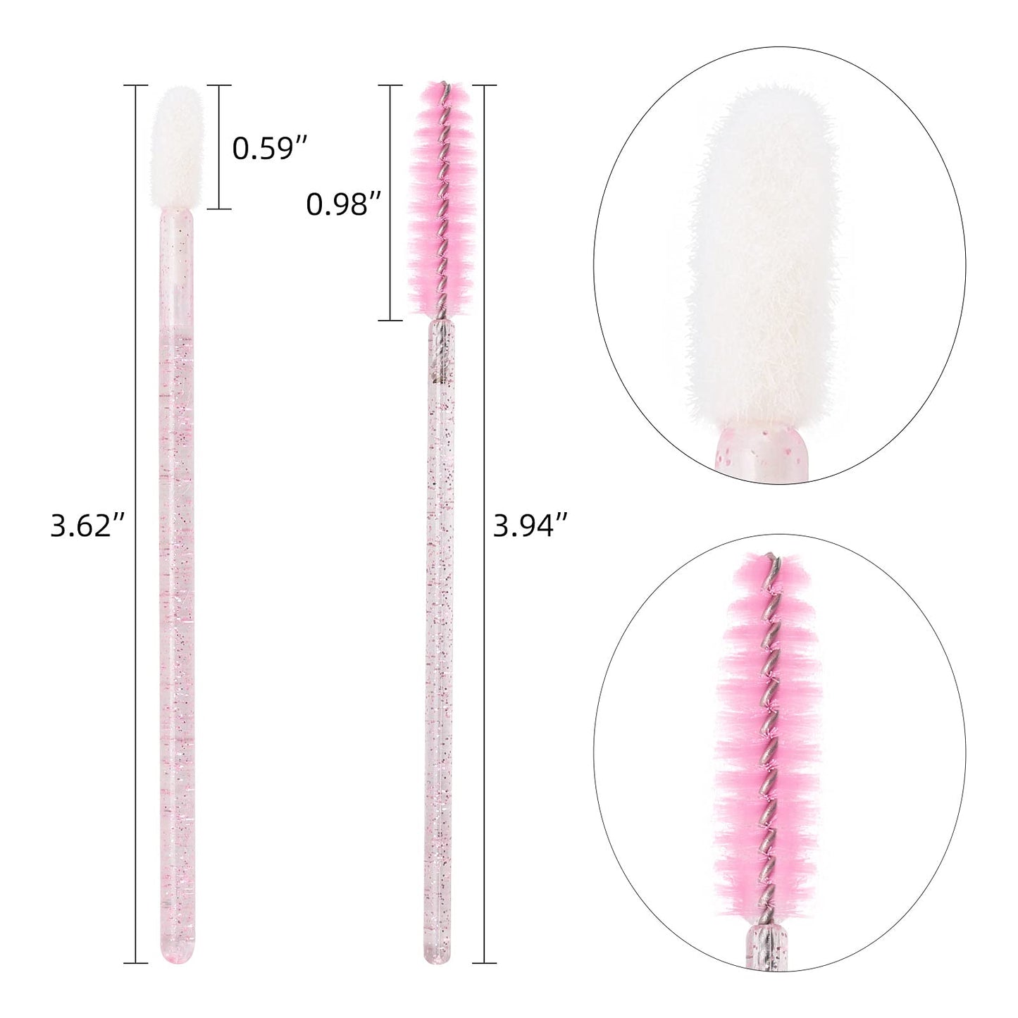 Tbestmax 400 Spoolies Mascara Wand and Lip Brush Disposable Lash Brushes for Eyelash Extensions, Lipstick Lip Gloss Wands Applic