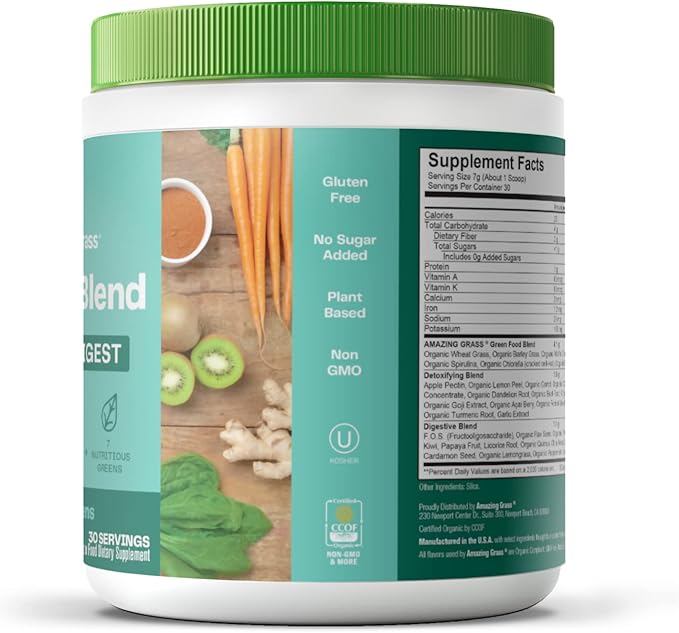 Amazing Grass Greens Blend Detox & Digest & Greens Blend Alkalize & Detox