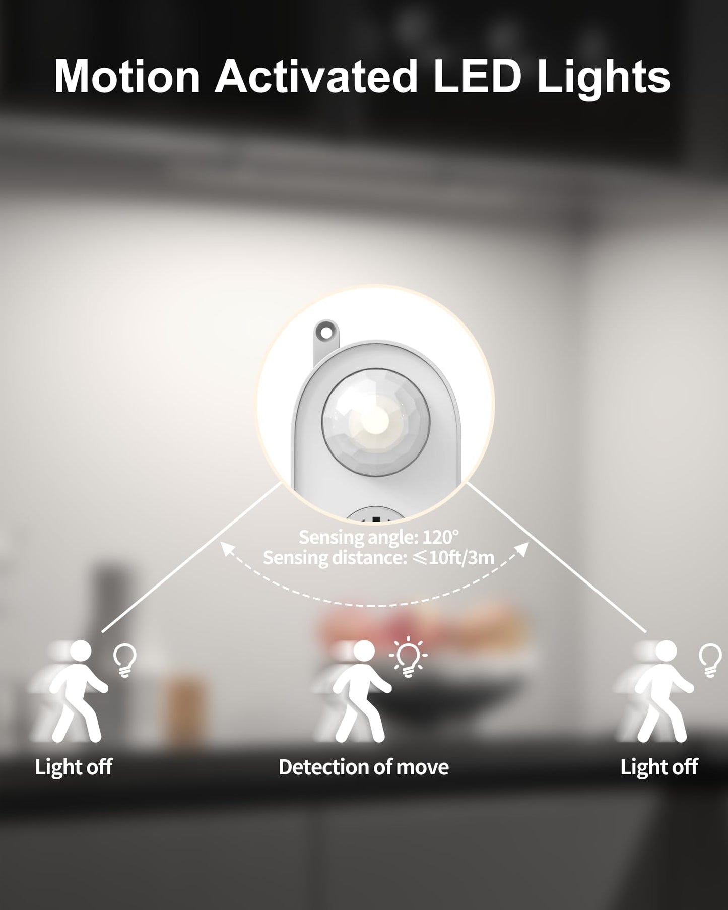 Asoko Motion Sensor Dimmable Led Under Cabinet Lighting 12 Inches Plug In Led Counter Light Bars  Daylight White 4500K Led Light Bar For Kitchen/Closet/Wardrobe/Shelf/Desk/Display Case