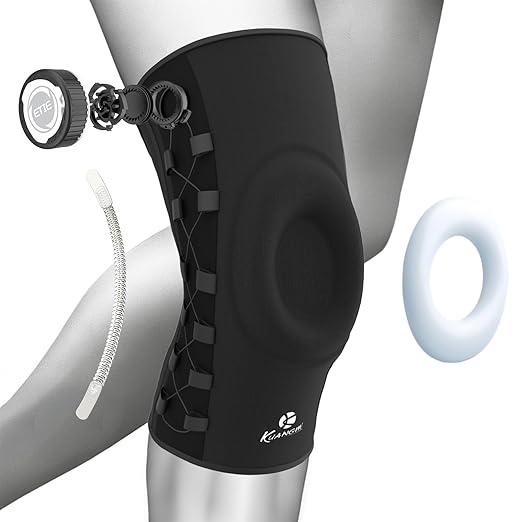 Kuangmi Knob Knee Brace, Knee Compression Sleeve with Patella Gel Pad & Side Stabilizers, Support for Sports, Workout, Pai...