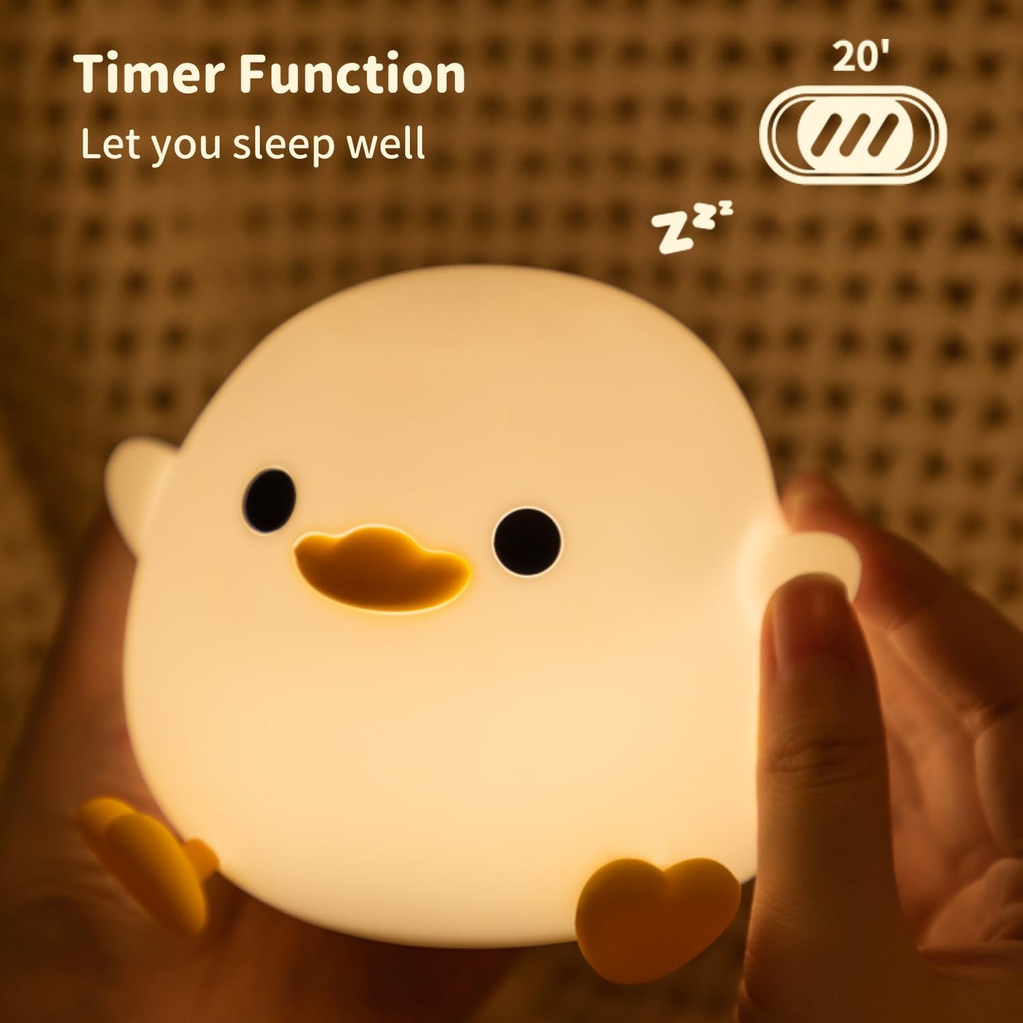 Bestfaith Cute Dodo Duck Night Light  Led Squishy Night Lamp  2 Gears Dimmable Nursery Nightlight For Kids  Rechargeable Touch Lamp  Dorm Decor  Kids Funny Gifts (Dodo Duck)