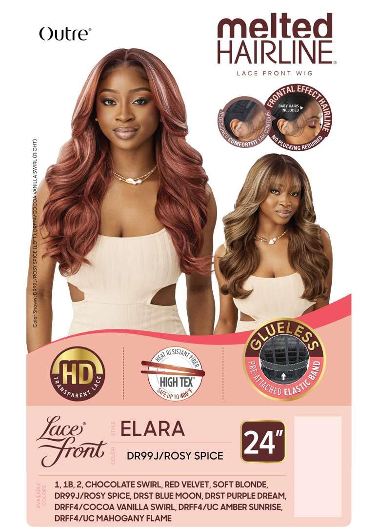 Outre Lace Front Wig - Melted Hairline - Elara (DRFF4/UC AMBER SUNRISE)