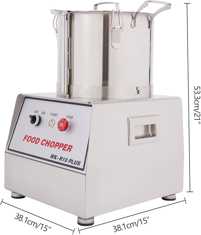 Commercial Food Processor, 1400W Electric Vegetable Chopper Machine 1400 RPM, 10.5Qt Stainless Steel Vegetable Processor Meat Grinder Food Processor Chopper for Veggie,Fruit,Meat