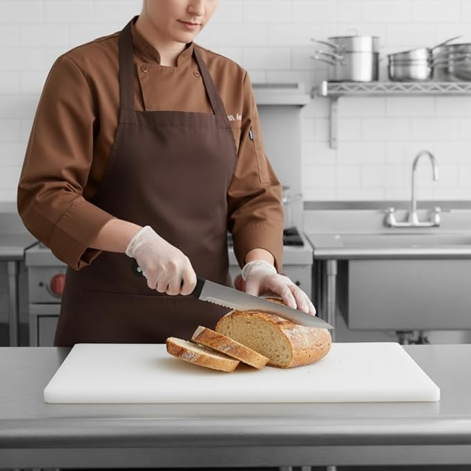 TrueCraftware- 24" X 18" X 1/2” Cutting Board for Kitchen White Color Plastic- Commercial Plastic Chopping Board Anti Slip Surface Chopping Food Cutting Mat for Meat Vegetables Dishwasher Safe