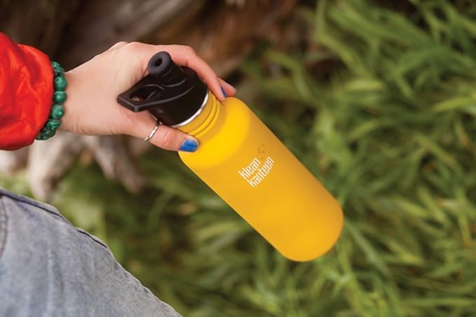 Klean Kanteen Classic Stainless Steel Singel Wall Non-Insulated Water Bottle with Sport Cap