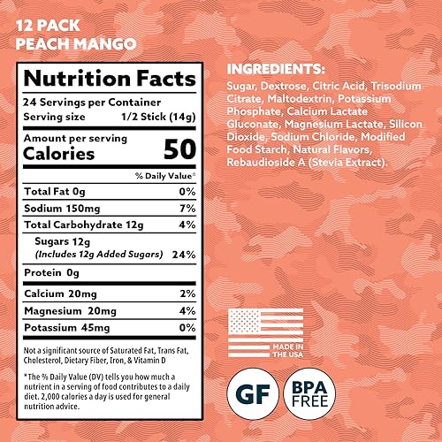 HOIST Electrolyte Drink Mix Powder Sticks – Rapid Rehydration, Military Hydration Formula – Peach Mango (12 Single-Serve P...