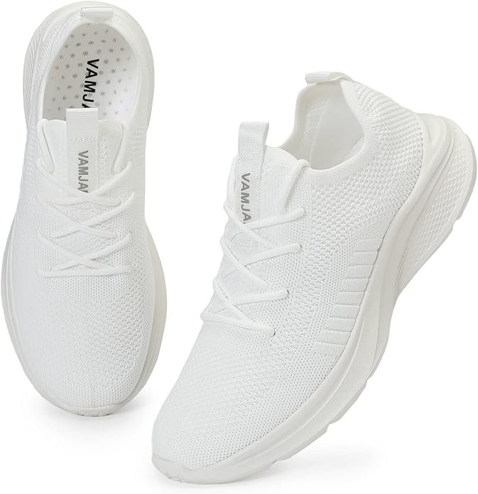 VAMJAM Men's Running Shoes Fashion Sneakers - Lightweight Breathable Flying Knitting Lace Up Mesh Walking Shoes Workout Ca...