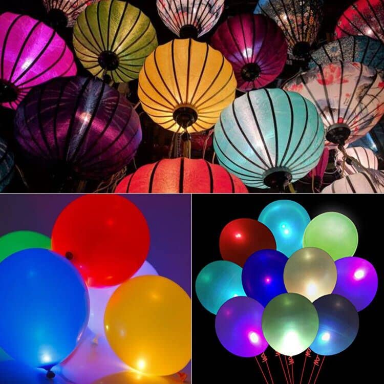Acmee LED Balloon Light, Non-Blinking, Plastic, Pack of 24, Red, Model GM032R-24