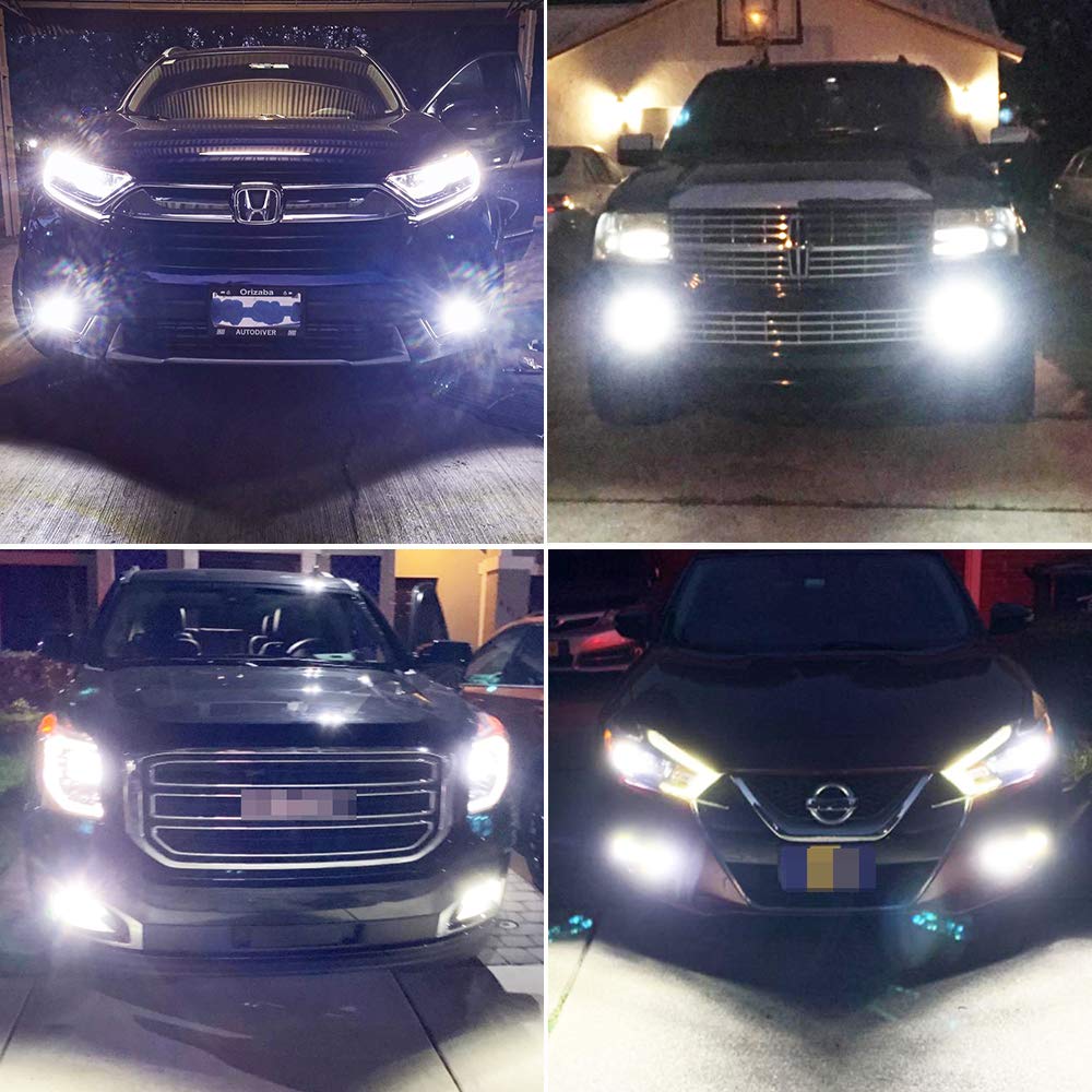 Auxlight H3 Led Fog Light Bulbs - 3000 Lumens, Aluminum, 6000K Xenon White