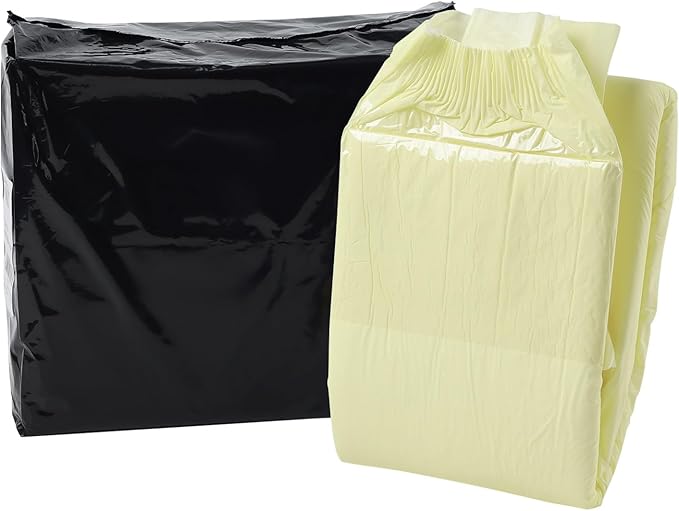 CutiePlusU Disposable Adult Diaper Heavy Absorption Dry Surface Adult Diapers All Night- Yellow 10 Pieces (Large 37"-47")