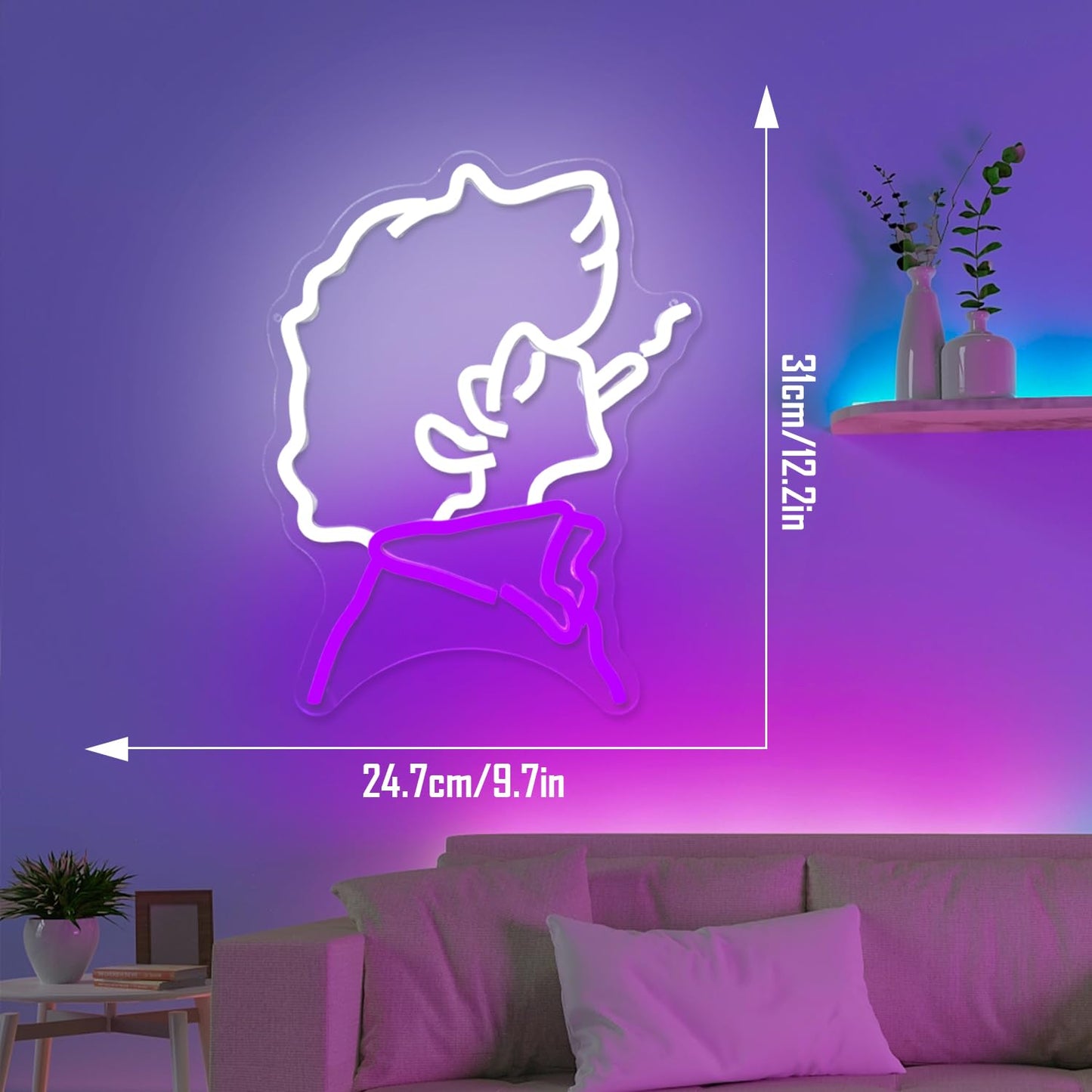 Anime Cowboy Neon Sign Japanese Led Sign Neon Light Sign For Wall Decor Light Up Signs For Bedroom Gamer Room Man Cave Neon Lights For Boys Gifts