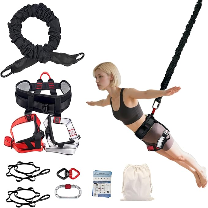 PRIORMAN Bungee Fitness Set, Heavy Resistance Band Set, Professional 4D Yoga Bungee Rope Workout Equipment W/6 Sizes, for ...