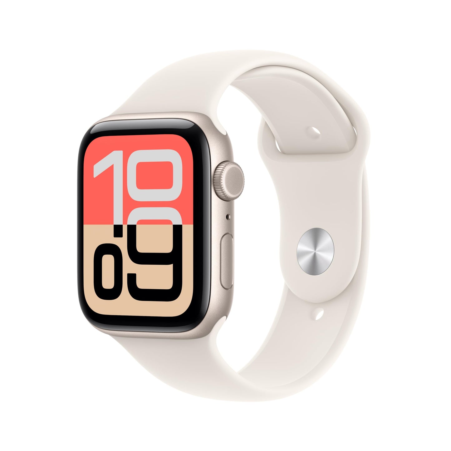 Apple Watch SE 3 [GPS + Cellular 44mm] Smartwatch with Starlight Aluminum Case with Starlight Sport Band - M/L. Fitness and Slee