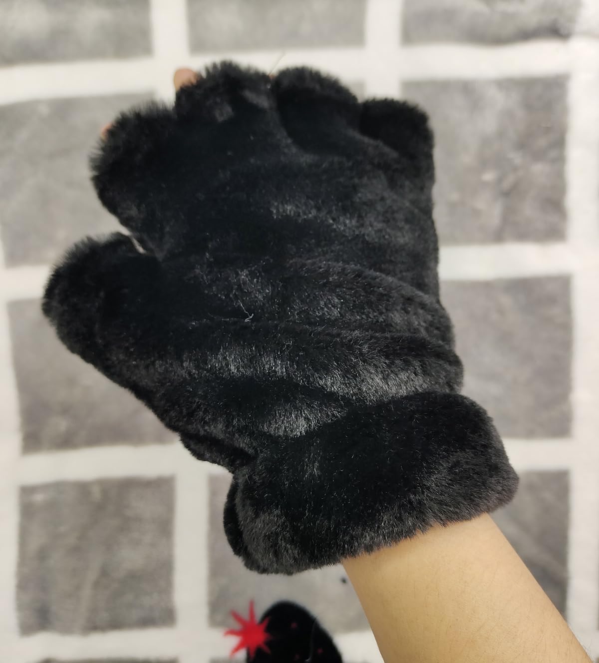 Dan Ching Women's Cat Paw Gloves - Adult Black Cat Costume Accessories