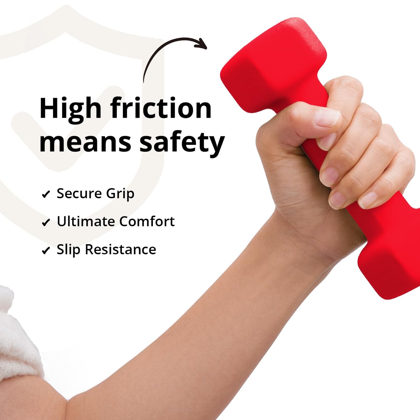 Portzon 10 Colors Options Compatible with Set of 2 Neoprene Dumbbell, 4LB each, Anti-Slip, Anti-roll, Hex Shape, RED