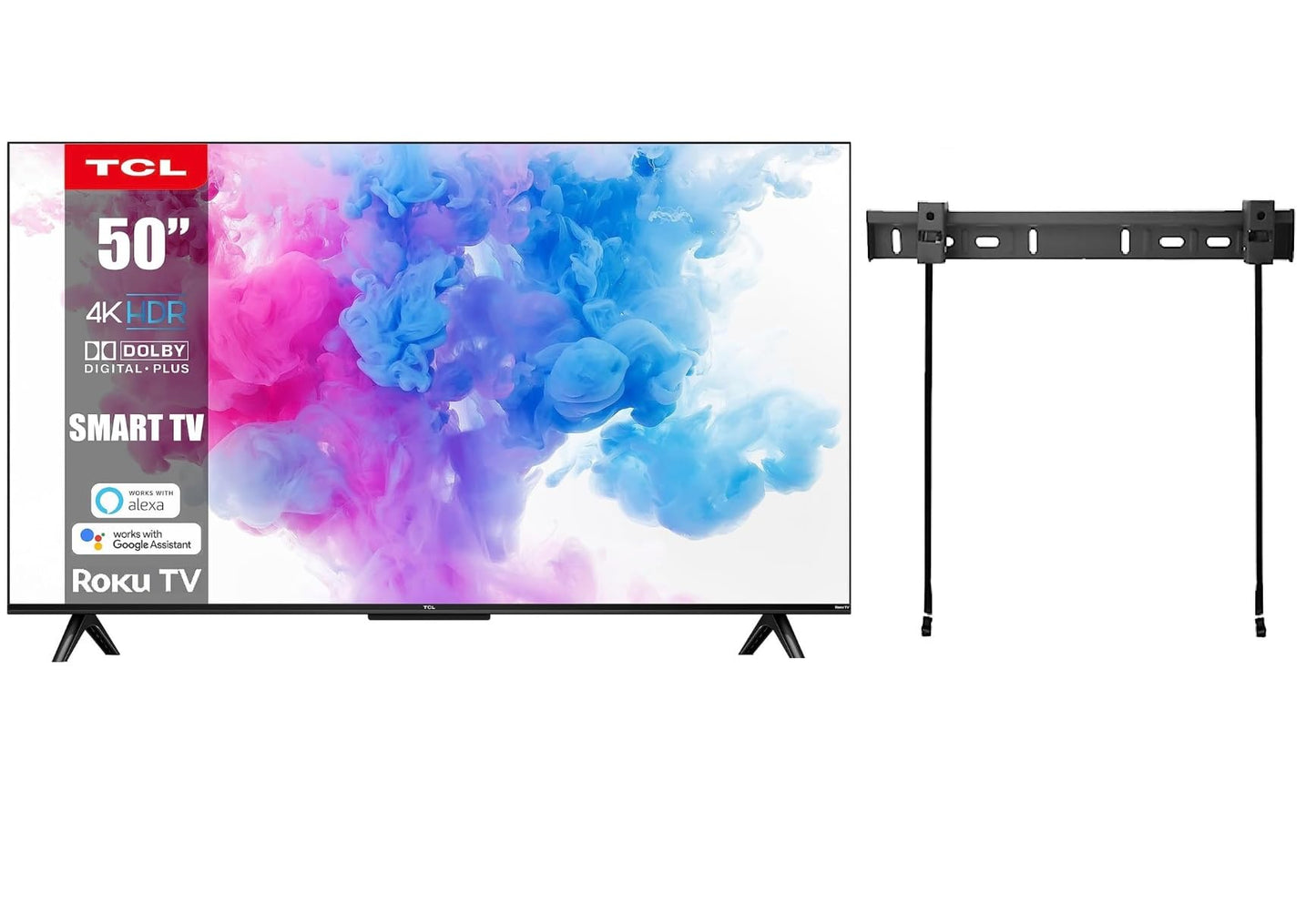 TCL 50-Inch Series 4 Class 4K 2160p Smart TV HDR 60Hz Refresh Rate Compatible with Alexa and Google Assistant + Free Wall Mount (Renewed)