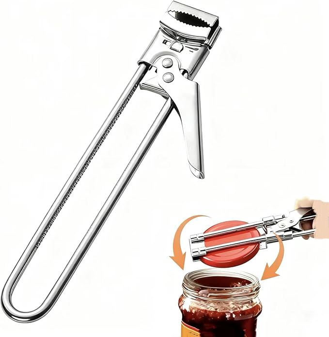 Adjustable Jar Opener for Stubborn Lids - One-Handed Grip, Effortless Opener for Jars & Bottles, Durable Stainless Steel Tool for Weak Hands (1)
