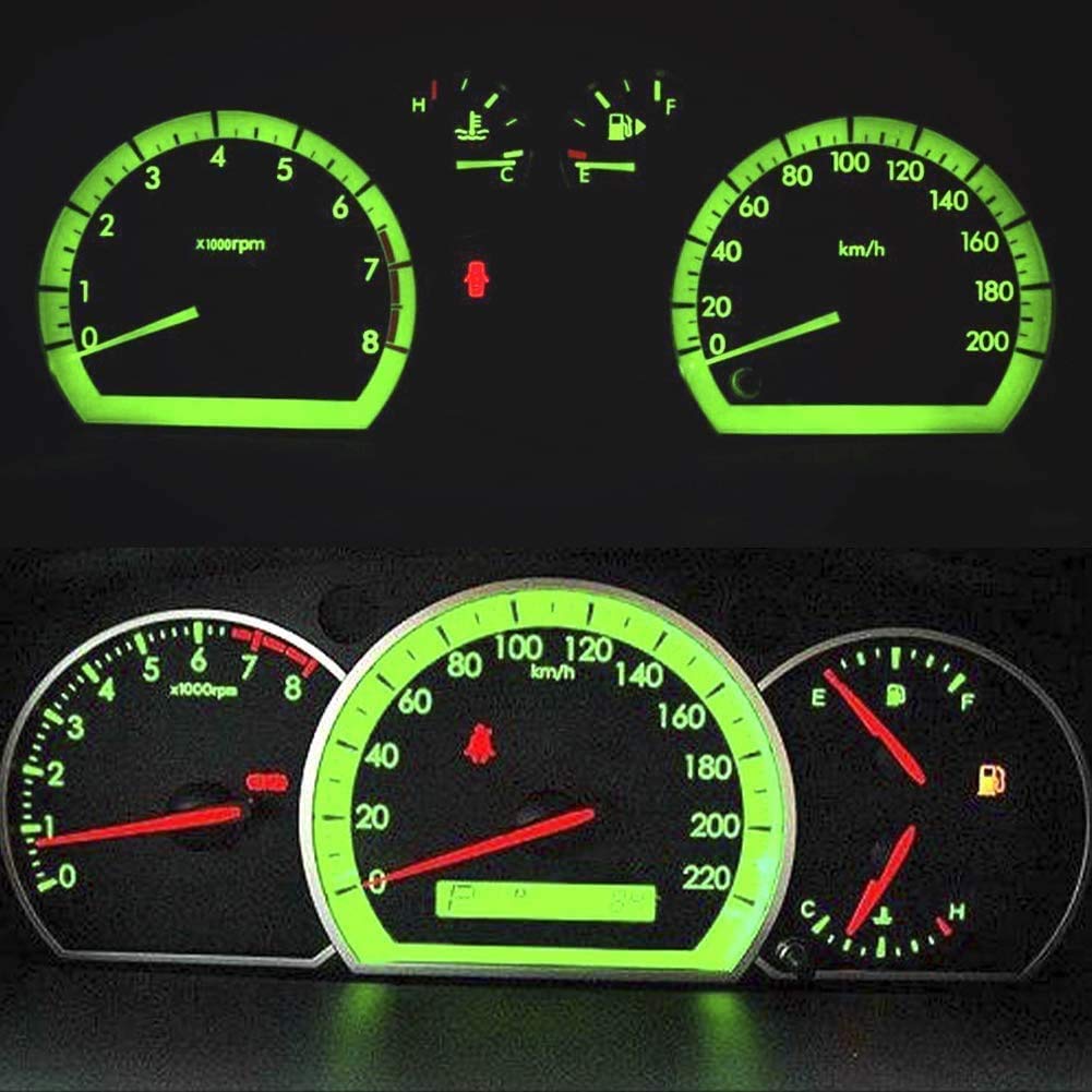 Nanpoku T5 Led Bulbs - Green 12Pc, Canbus Error Free For Auto Dashboard Instrument Panel Gauge Cluster Indicator Lights