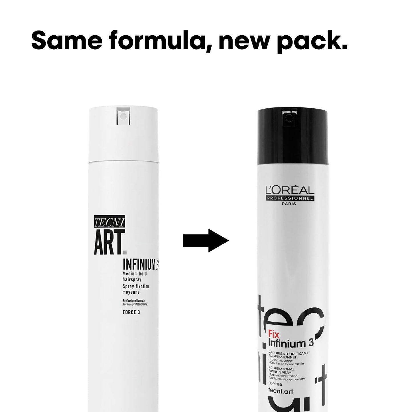 L'Or  al Professionnel Paris Fix Infinium 3 - Medium Hold Hairspray For Lasting Shape and Shine, Reduces Frizz Without Stiffness