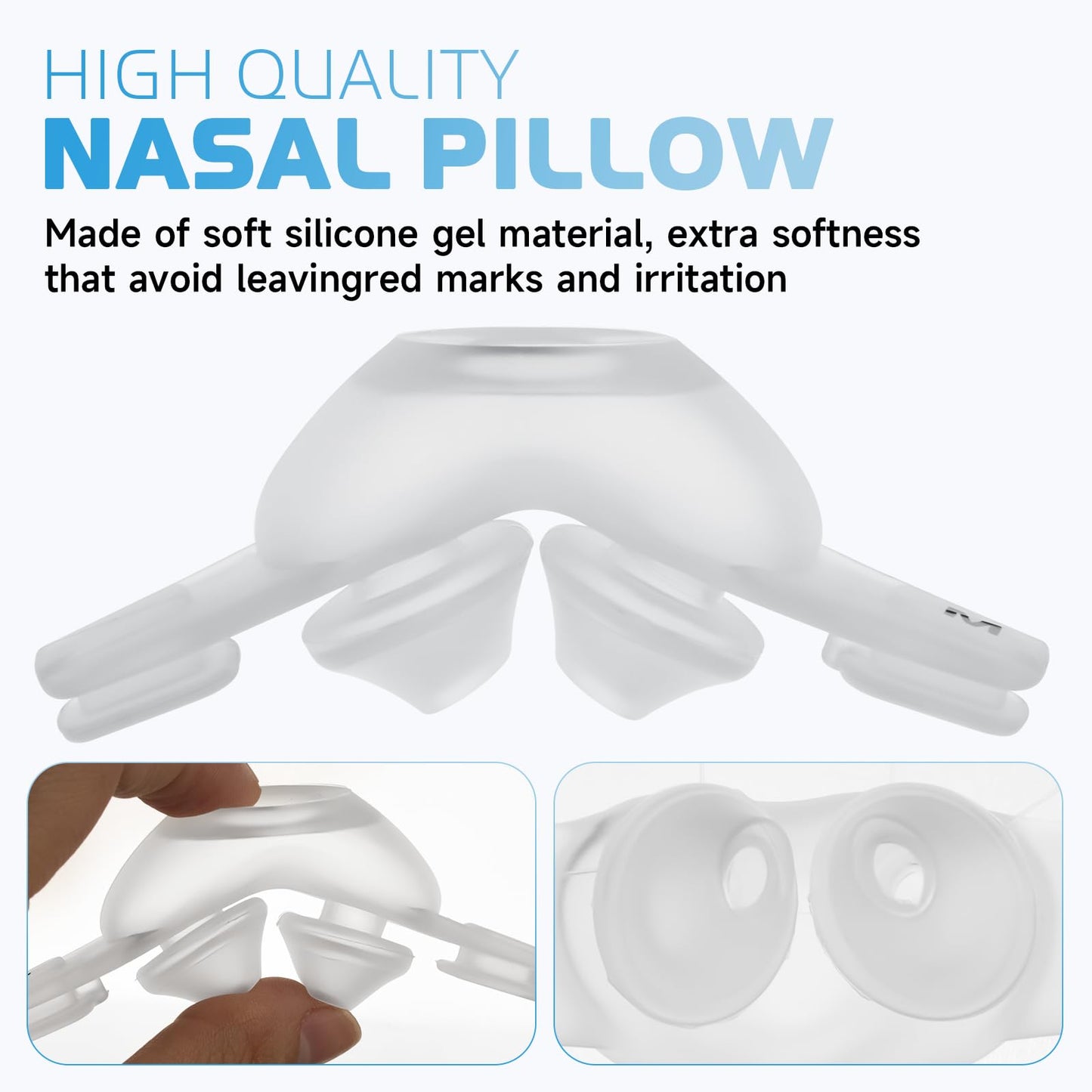 2 Pack CPAP Nasal Pillows Compatible with ResMed Swift FX Nasal Frame Assembly, Gel Silicone Elastomer Dual-Wall Nose Pillow Cushion Mask - Medium