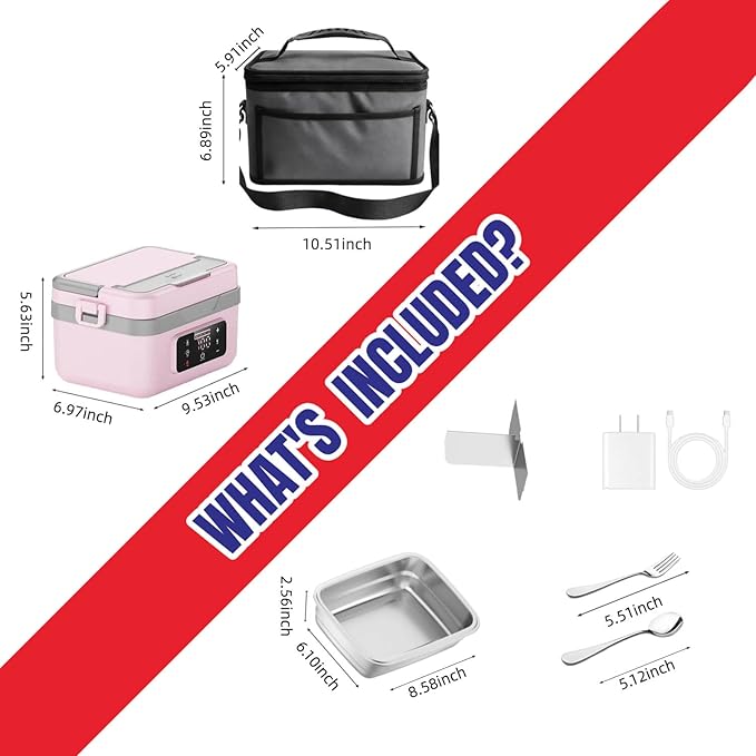 Cordless Electric Lunch Box, Heated Portable Food Warmer with 10000mAh Battery, 1L/1.5L Capacity, 3-Modes for Office Car Travel