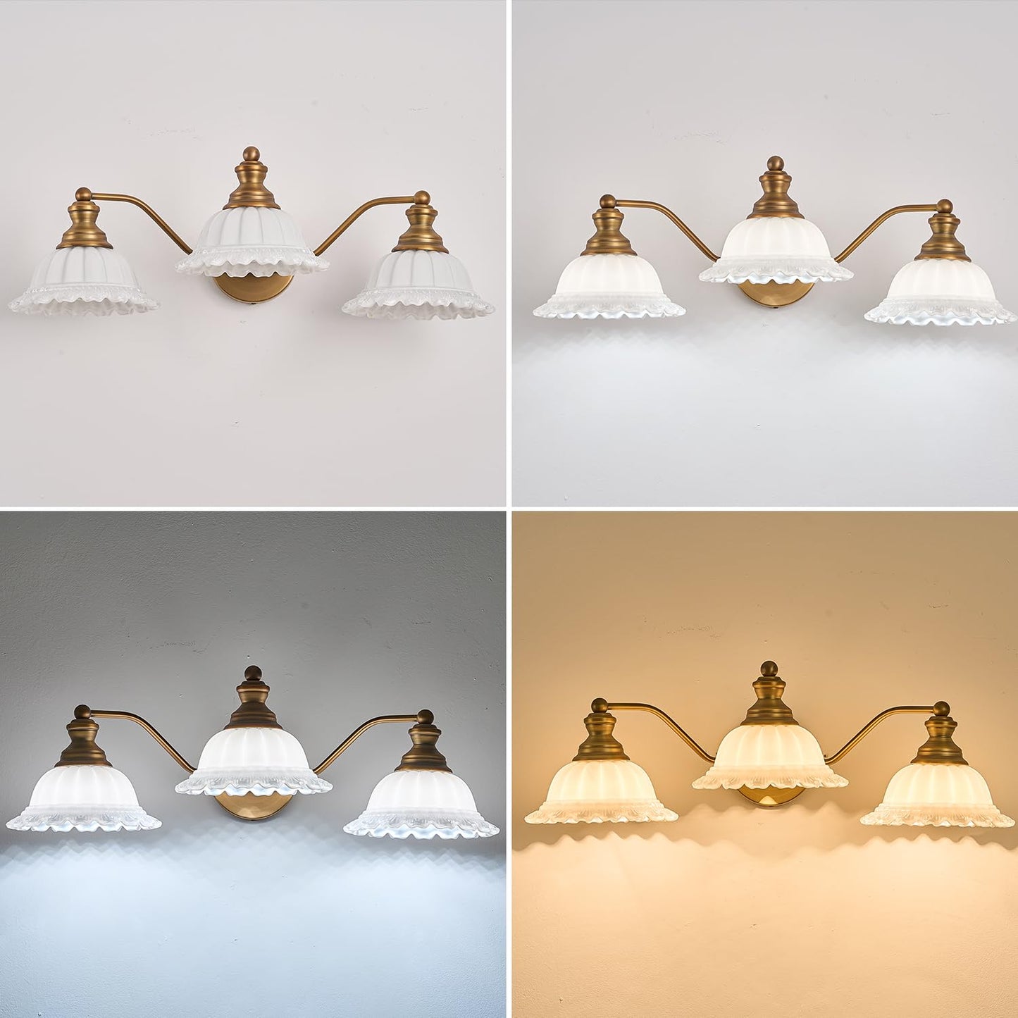 XIEDUN Bathroom Vanity Light White 3 Light