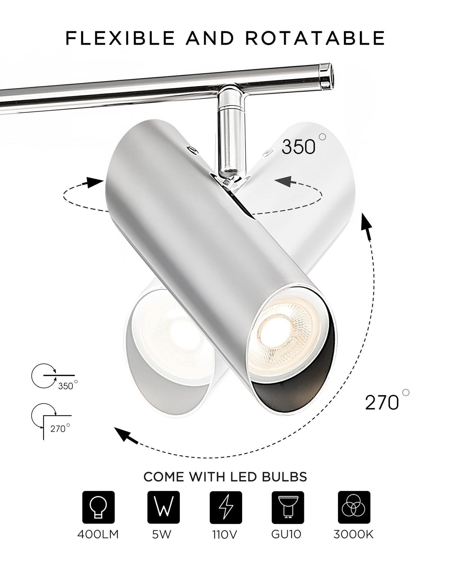Femila 50 Led Track Lighting  3000K Led Bulbs Included  Kitchen Track Lighting Fixtures Ceiling  4Fs79Tl-6 Bn