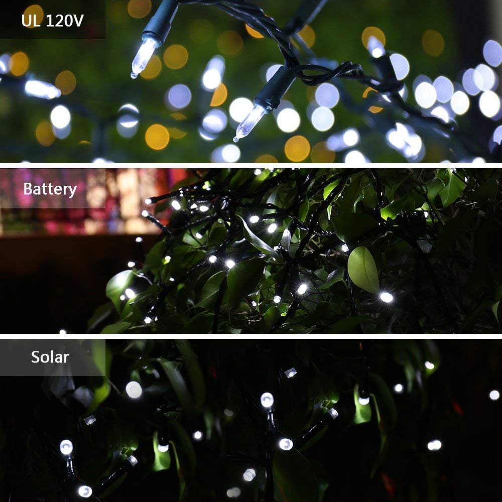 Brizled LED Christmas Lights 4 Pack, 100 LED Mini String Lights, 33ft, Cool White, UL Certified for Indoor/Outdoor Use