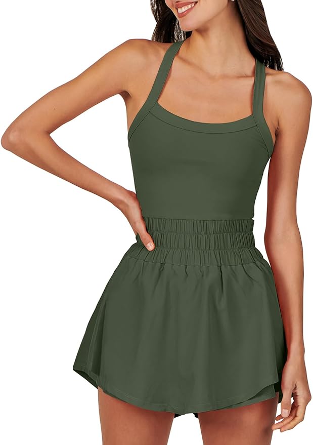 ANRABESS Womens Mini Tennis Dresses Skort Summer Sleeveless One Piece Workout Romper Dress with Shorts Athletic 2026 Outfit