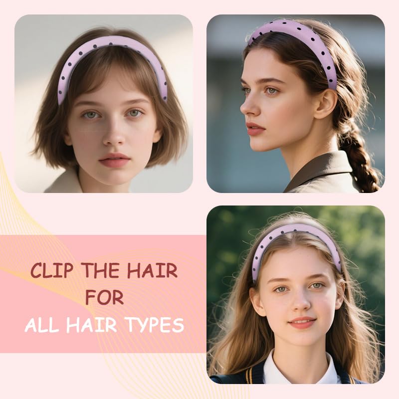 Large Polka Dot Headband Pink Birthday Party Headbands for Adults Elegant Pink Headbands for Women School Girl Costume Vintage P