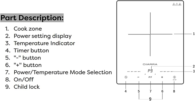 CDV 1800W Portable Induction Cooktop, Ultra Slim Single Electric Countertop Burner with Sensor Touch and Digital timer ETL Approved.