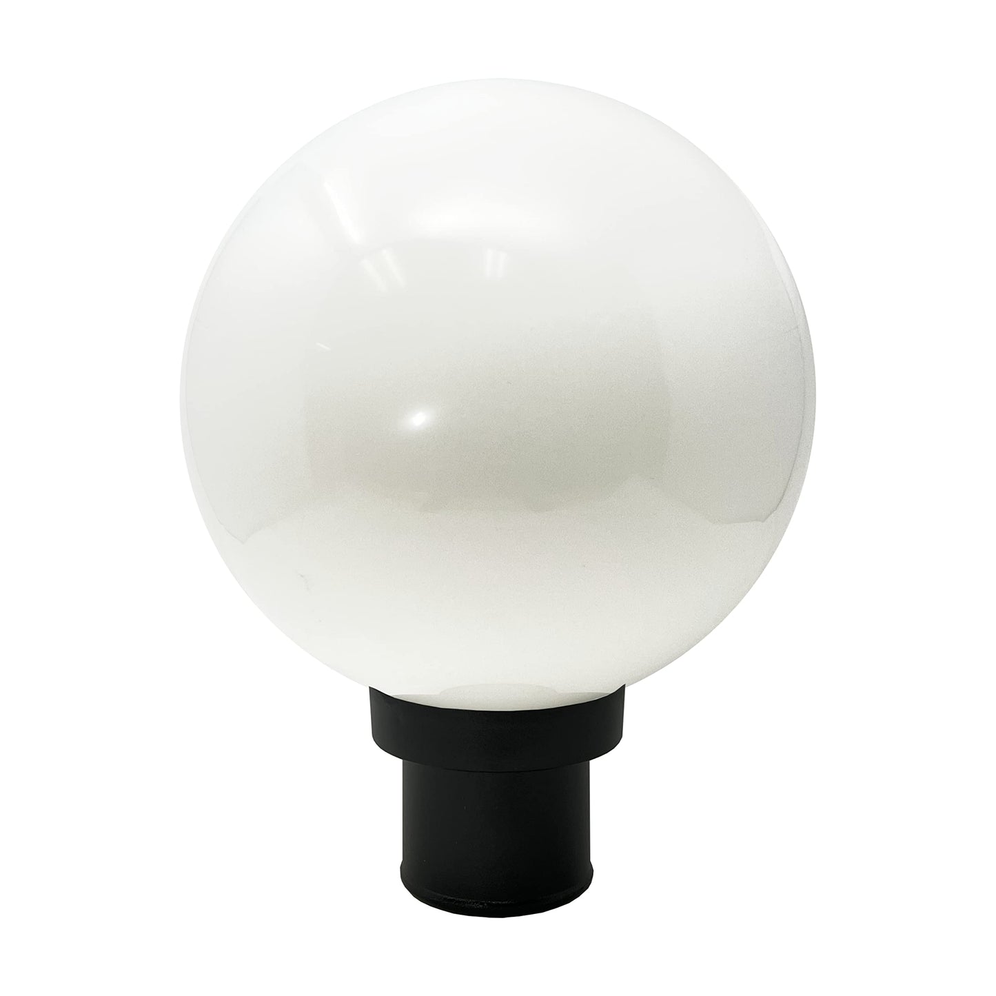 Kastlite Lamp Post Globe Combo Lighting Fixture | 12 White Acrylic Lens With Black Fitter & Twist Lock Mounting | Fits 3 Diameter Posts (Not Included) | Comes With With 5000K Led Bulb