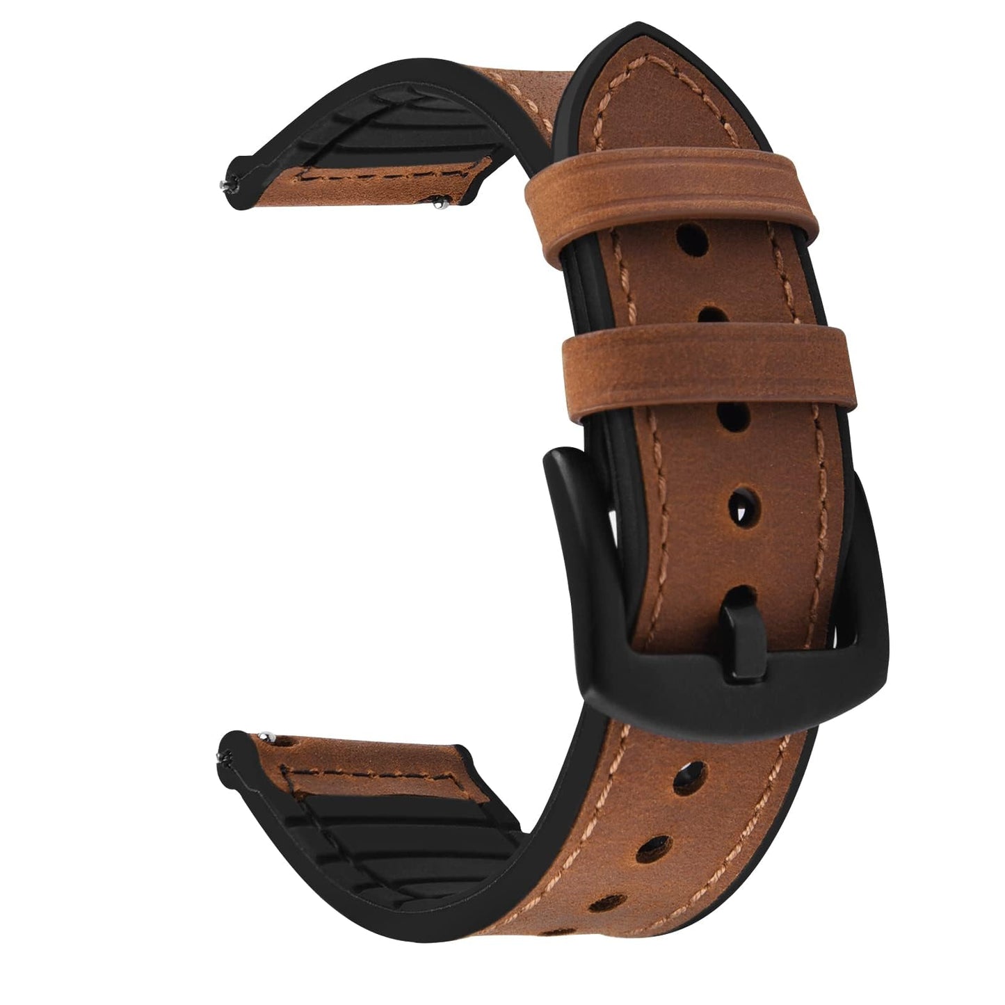Fullmosa 18Mm 20Mm 22Mm Quick Release Watch Band Breathable Leather Silicone Strap For Garmin Vivoactive 4/5 Venu 2/3/Sq For Wom