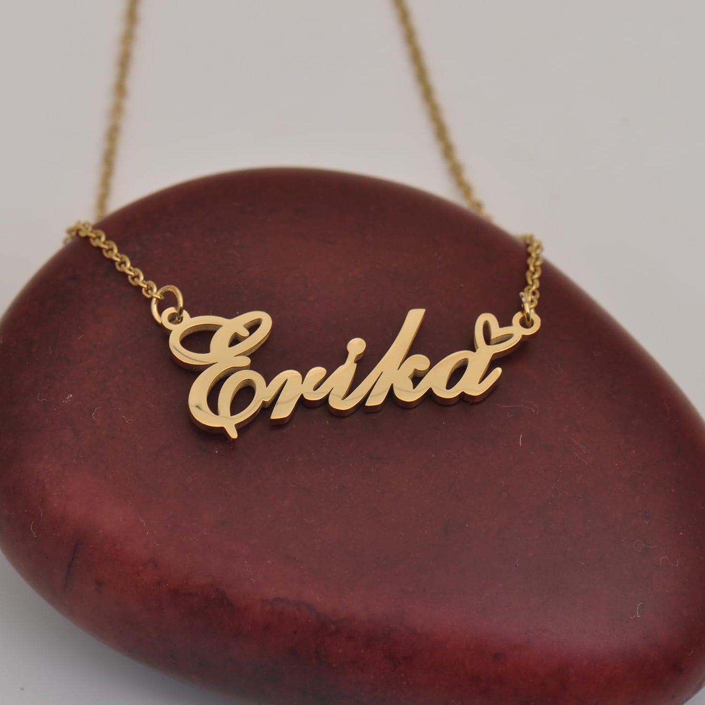 HUAN XUN Lacey Name Necklaces for Women Stainless Steel Custom Name Necklaces Pendant Jewelry Gift for Christmas