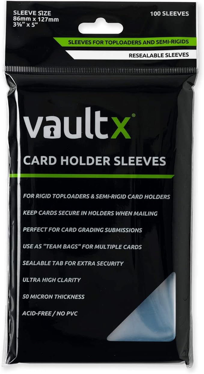 Vault X Trading Card Holder Sleeves, Team Bags for Rigid Toploaders and Semi Rigid Card Holders, Soft, High Clarity, Colle...