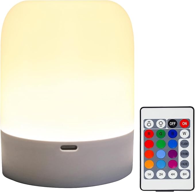 Night Light for Baby Nursery 13 Colors Bedside Touch Sensor Night Lamps for Kids Breastfeeding and Sleep Aid, USB Rechargeable Nursery Lights with Dimmable, Warm Light