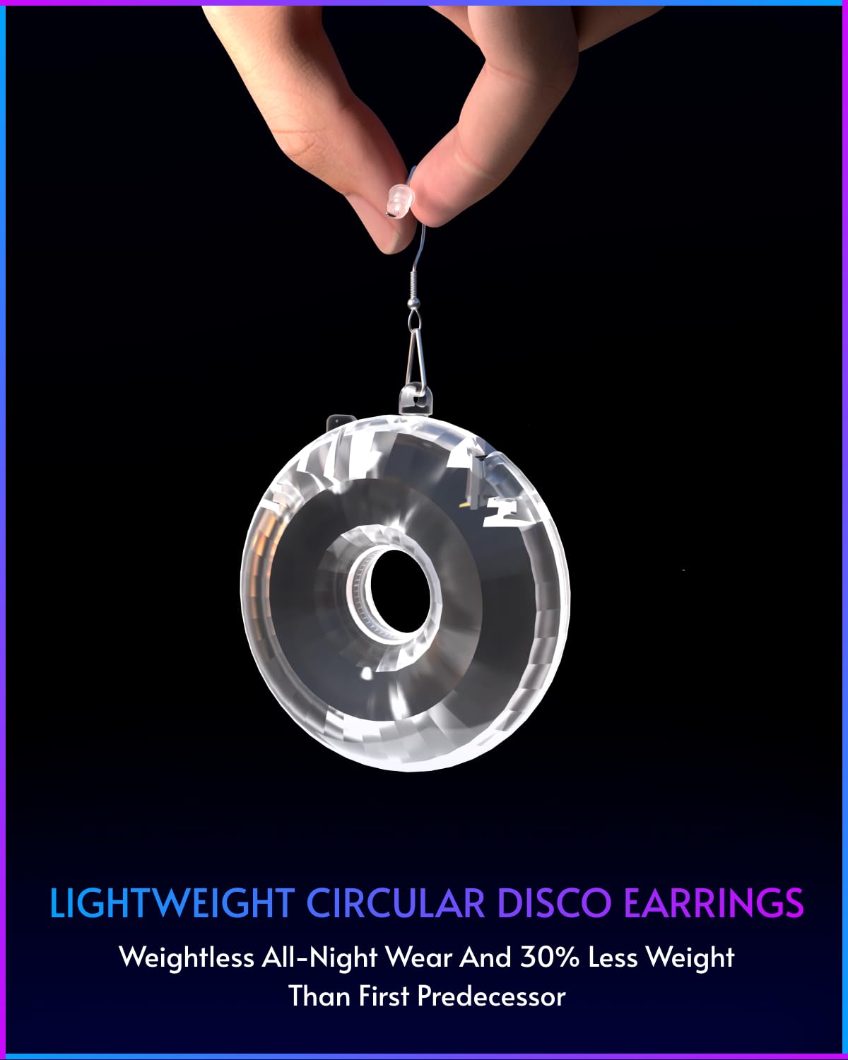 Led Hoop Disco Earrings With 16 Lighting Modes | Usb-Rechargeable Wireless Light Up Earrings For Parties  Raves  Concerts & Festivals | Sparkling Dance Accessories For Women