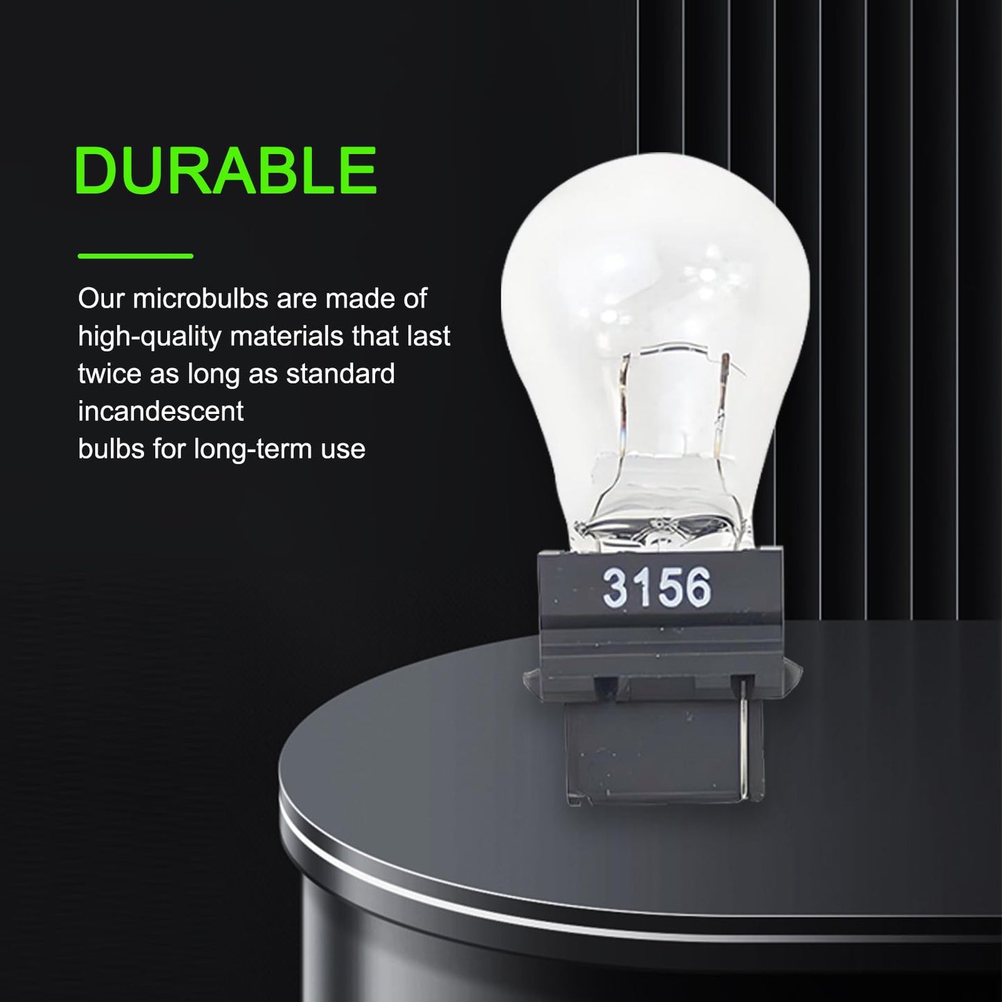 Tesnaao 10 Pack Car Instrument Light Bulb  3156 Brake Light Bulb  12 V 21 W Automobile Lighting Replacement Accessory  Universal For Most Cars  Trucks And Vans (White)