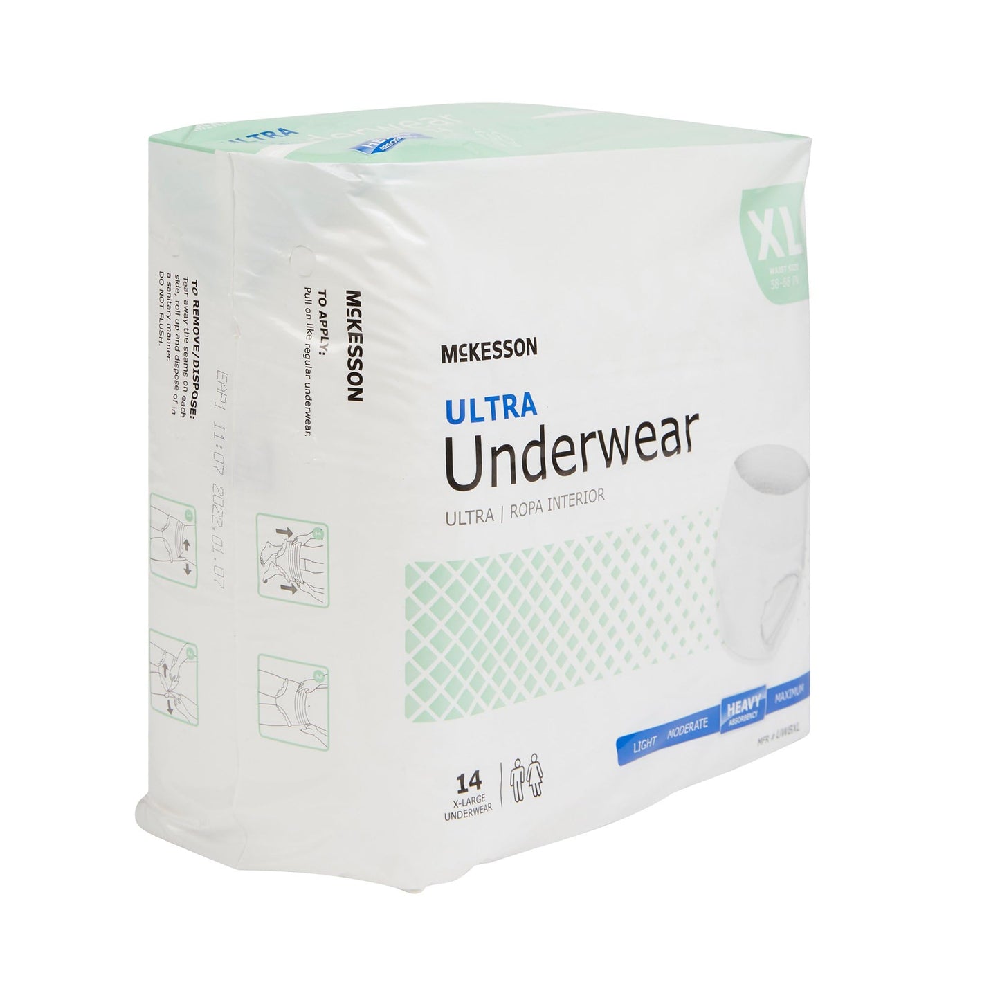 McKesson Ultra Adult Incontinence Underwear, [56 Count], Heavy Absorbency, XL, 58-68 in. Unisex Bladder Leak Protection, Pull-On Style with Tear-Away Sides, Postpartum and Incontinence Support