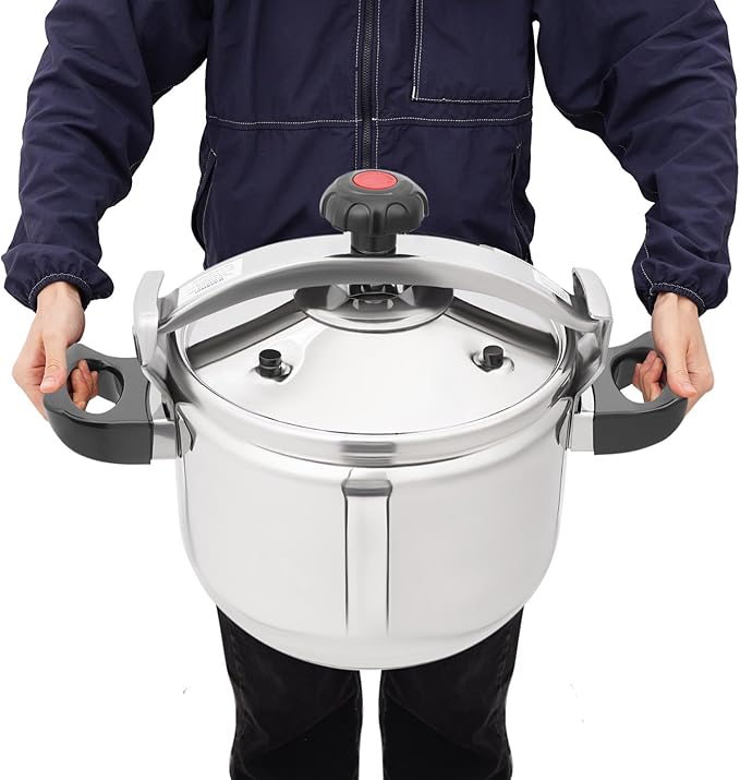 23.25QT Stainless Steel Pressure Cooker, 60Kpa Large Steamer Cooking Pressure Canner, Safety Valves, Compatible with Induction and Gas Stovetops for Family or Commercial