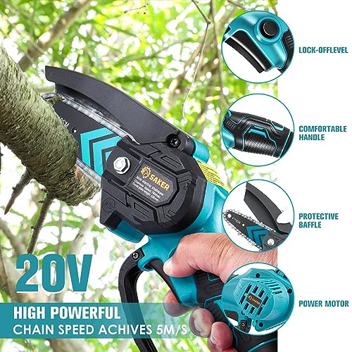 Saker Mini Chainsaw,Portable Electric Chainsaws Cordless,Handheld Chain Saw Pruning Shears Chain Saws for Tree Branches,Co...