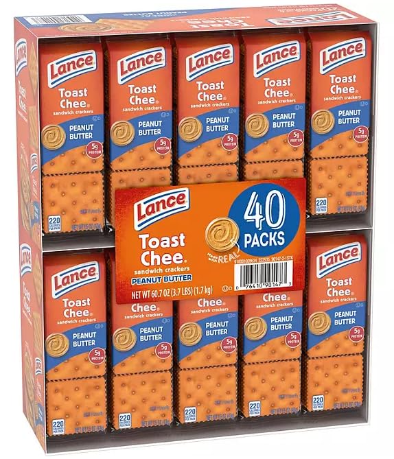 Lance ToastChee Peanut Butter Crackers, 1.52 oz., 40 pk.