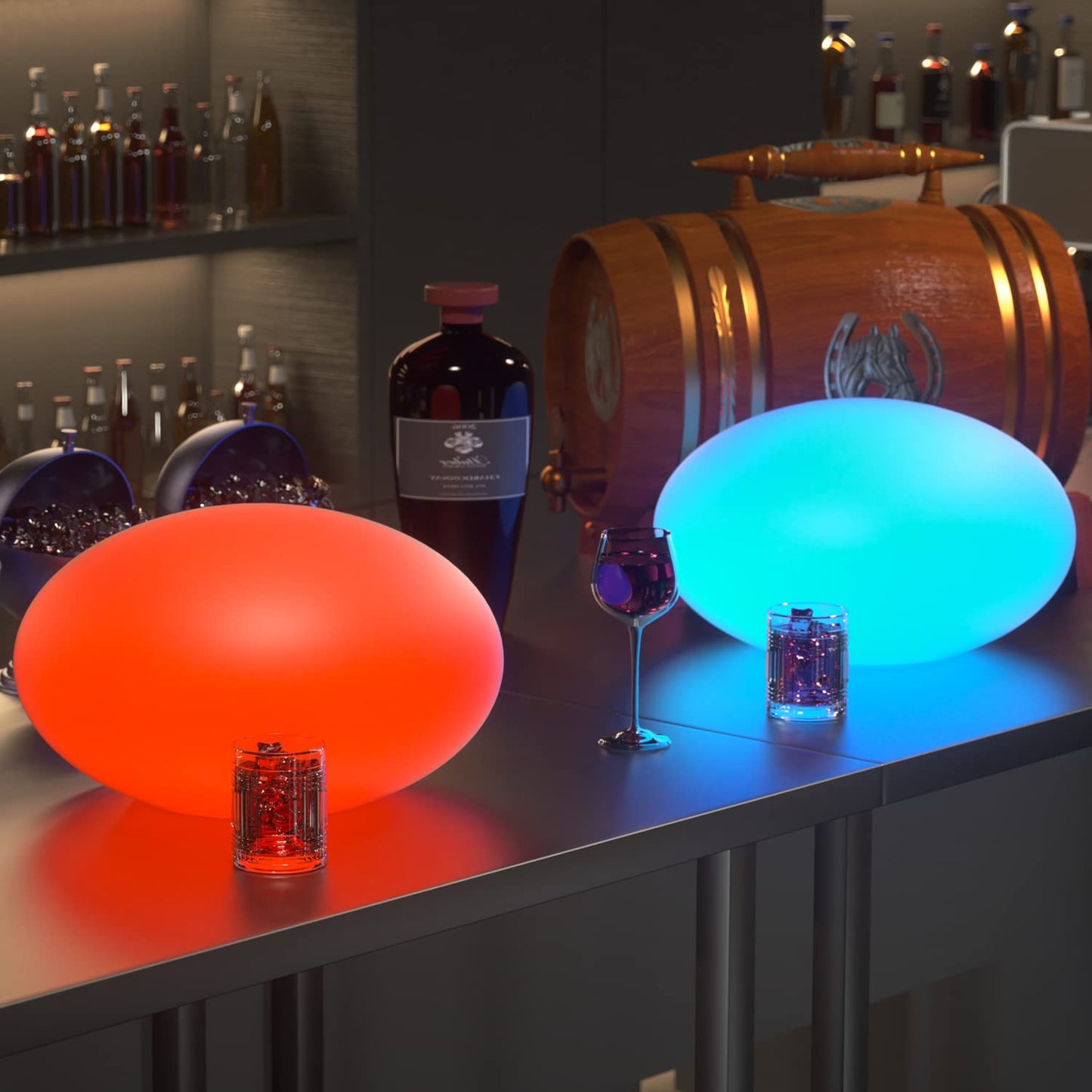 Magshion LED Ball Light, 12.5in Diameter, 16 RGB Colors, 4 Flash Modes, Dimmable Mood Lamp for Bedroom, Garden, Bar, Pub, Club