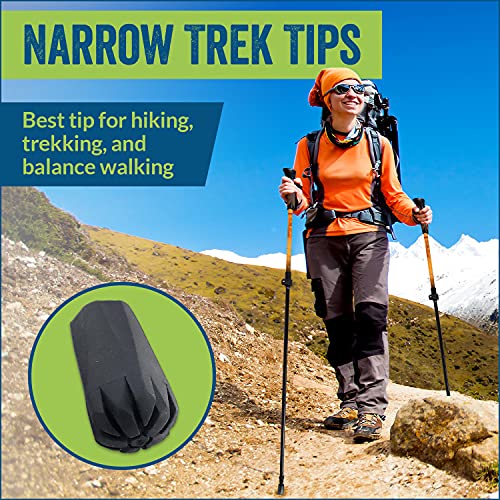 4 Pack of Extra Durable Rubber Replacement Tips (Replacement Feet/Paws/Ferrules/Caps) for Trekking Poles - Fits All Standa...