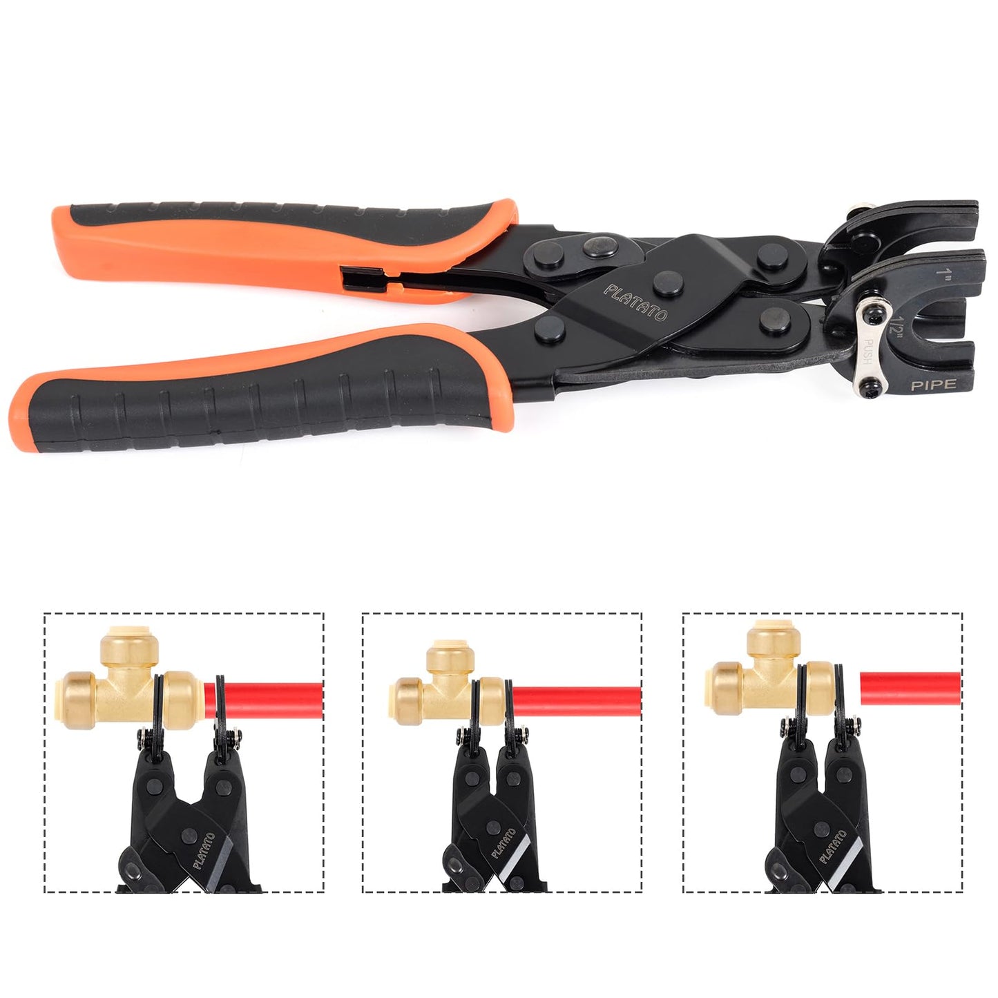 PLATATO Push to Connect Removal Tool Disconnect Tongs Tool for 1/2”, 3/4”, 1” Push in Fittings Plumbing Tools for Removal PEX PVC Copper Pipe