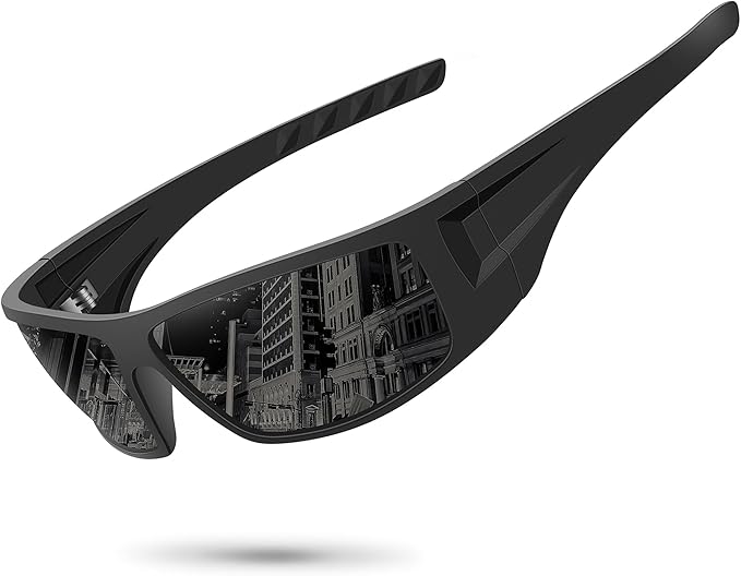 Ofwin Polarized Sports Sunglasses for Men Women Unbreakable Frame Cycling Fishing Wrap Around Sunglasses UV400 Protection