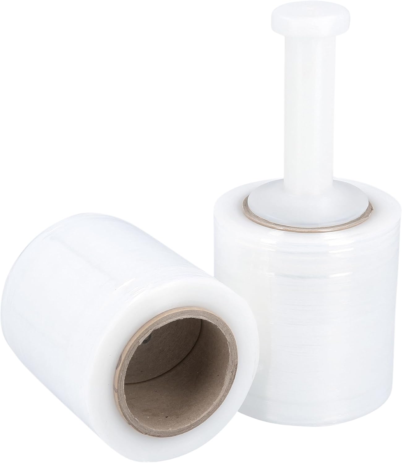 PSBM Mini Stretch Wrap with Handle, 12 Pack, 5 Inch x 1000 Feet, 63 Gauge, Clear High Performance Small Plastic Cling Film for Pallets Moving Storing
