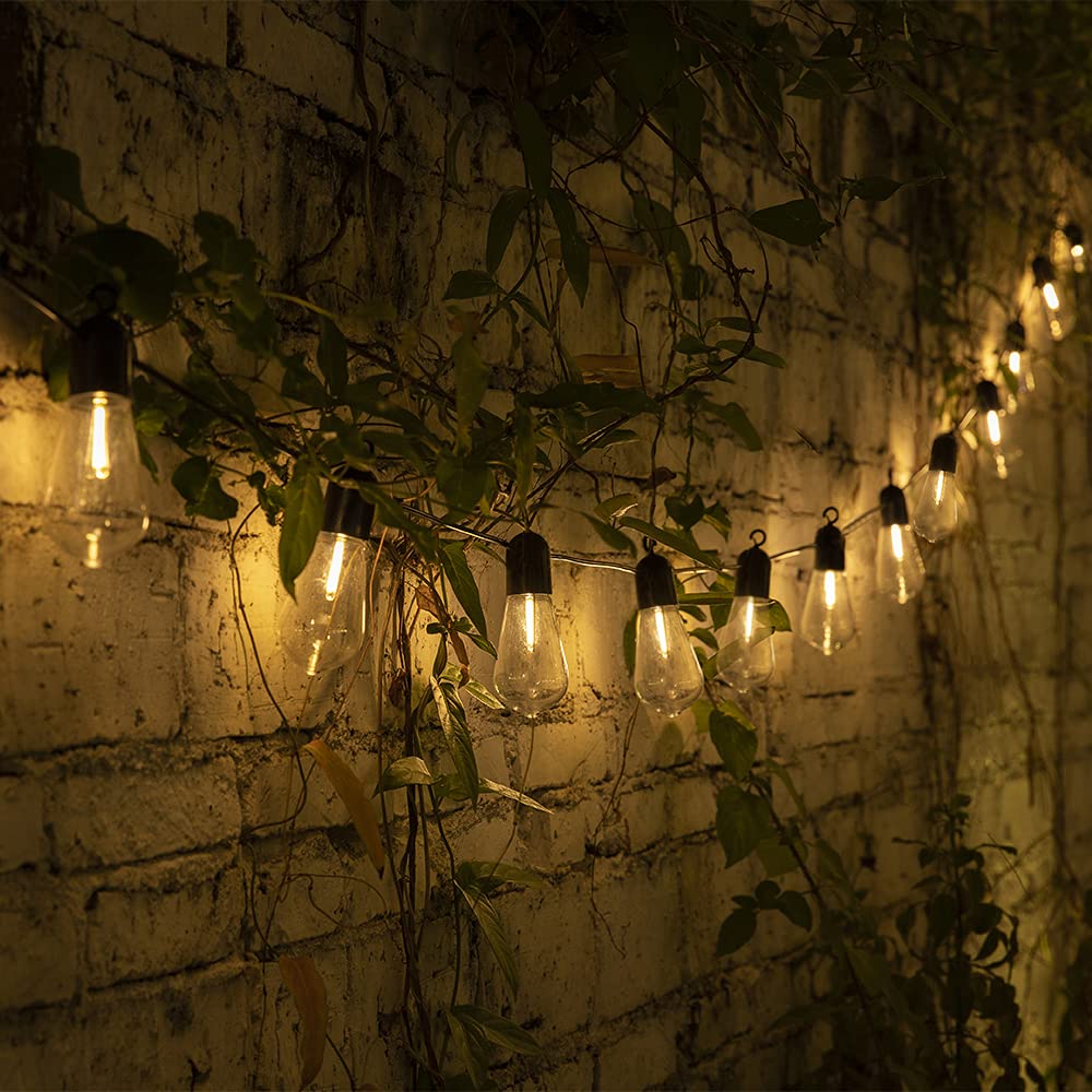Solar Outdoor String Lights  25Ft Patio Lights String Waterproof With 20 Warm White Led Shatterproof St58 Bulbs  Perfect For Garden  Backyard  Pergola  Party  Cafe  Camping Decoration (25Ft)