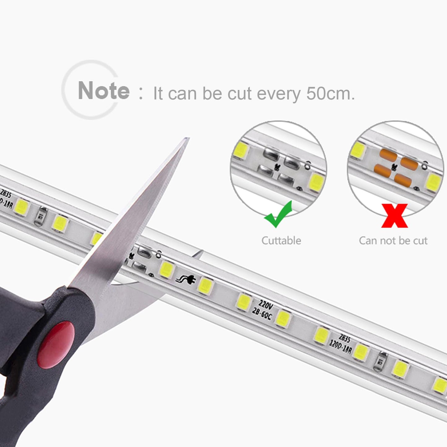 Chnmalitai 9.84Ft Led Strip Lights Outdoor Waterproof  6500K Super Bright Led Tape Lights 110 V White Rope Lights 360 Leds Strip Lighting For Bedroom  Backyards  Garden